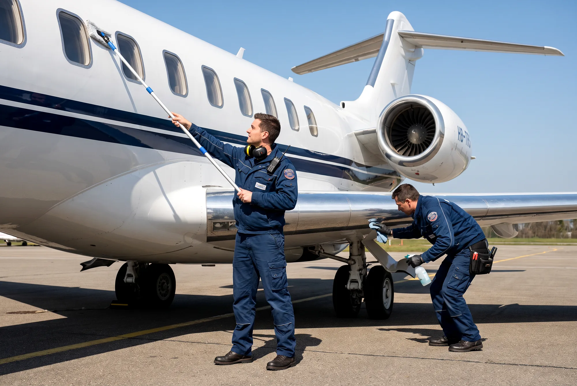 Exterior Dry Wash: technician at work